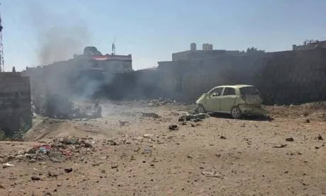 انفجار عنيف يهز مقر شرطة الشمايتين في التربة جنوب تعز